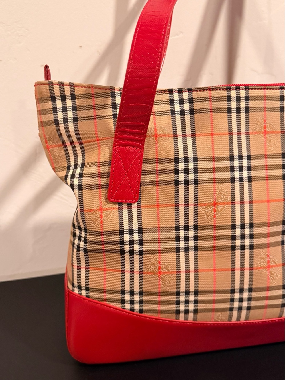 Burberrys Nova Check Tote Bag Canvas Beige Gold with Certificate of Authenticity - Picture 2 of 12